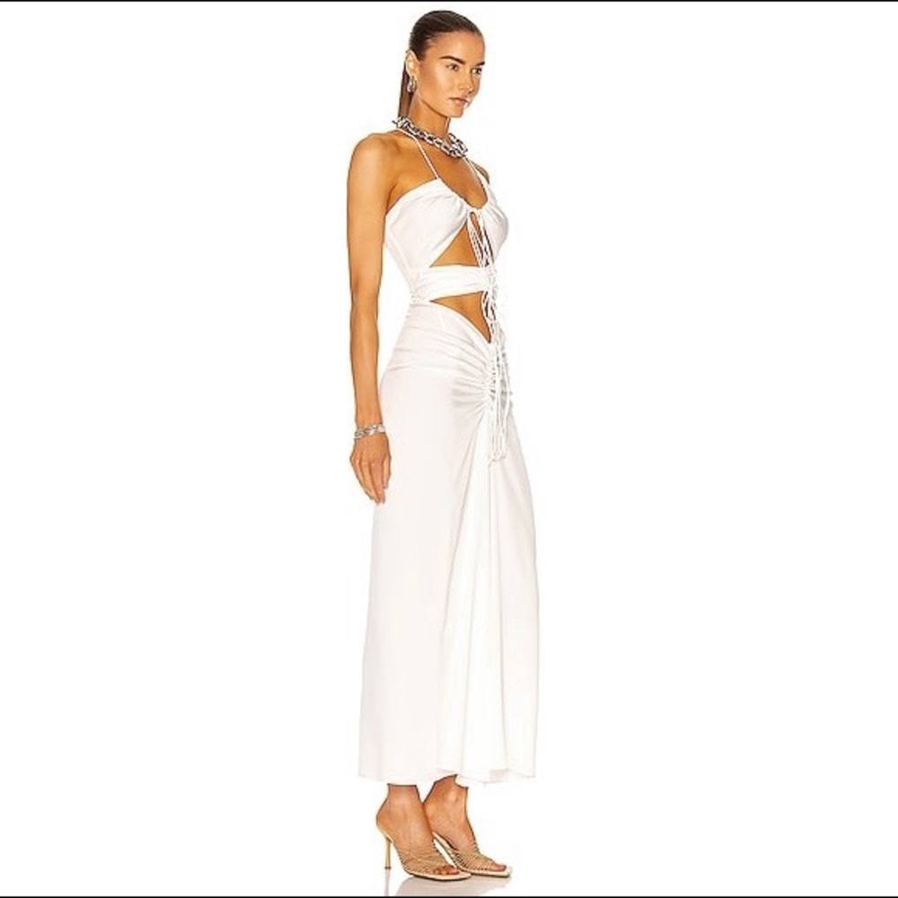 CHRISTOPHER ESBER Disconnect Ruched Halter Dress Size  M - Picture 2 of 7